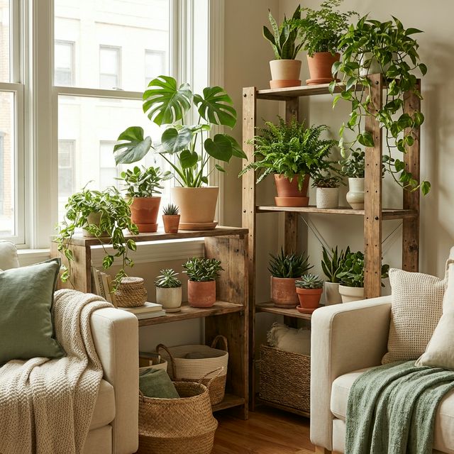 Pflanzensammlung im Urban Jungle Stil
